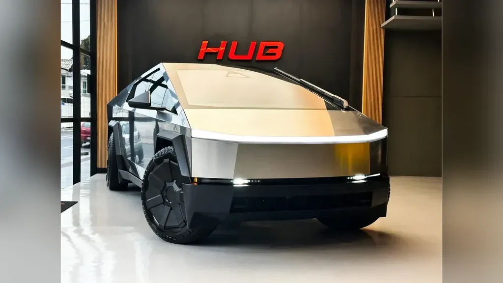 Foto de um tesla cybertruck